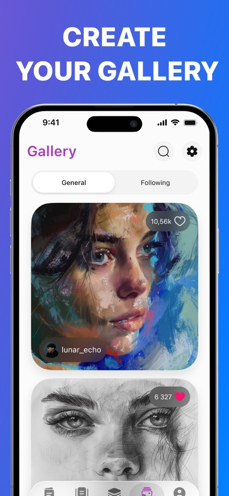 AR Drawing – Tracing Projector - Build a personal drawing journal, saving artworks and tracking progress with visible like counts for encouragement.