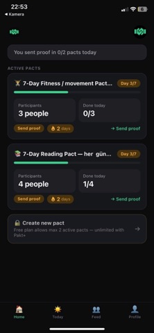 Pakt: Habit Challenge iPhone screenshot