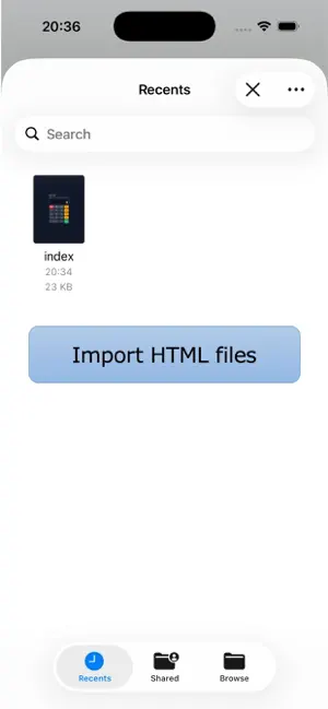 HTML Local Library for Safari iPhone screenshot 2