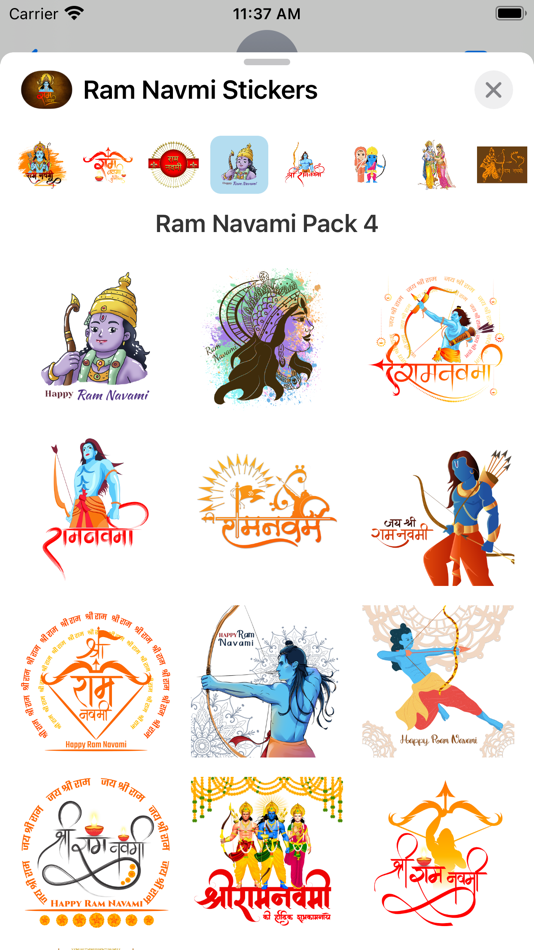 #4. Ram Navami Stickers (iOS) 由: Ankur Meghani