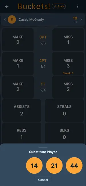 Buckets! Basketball Stats screenshot 3