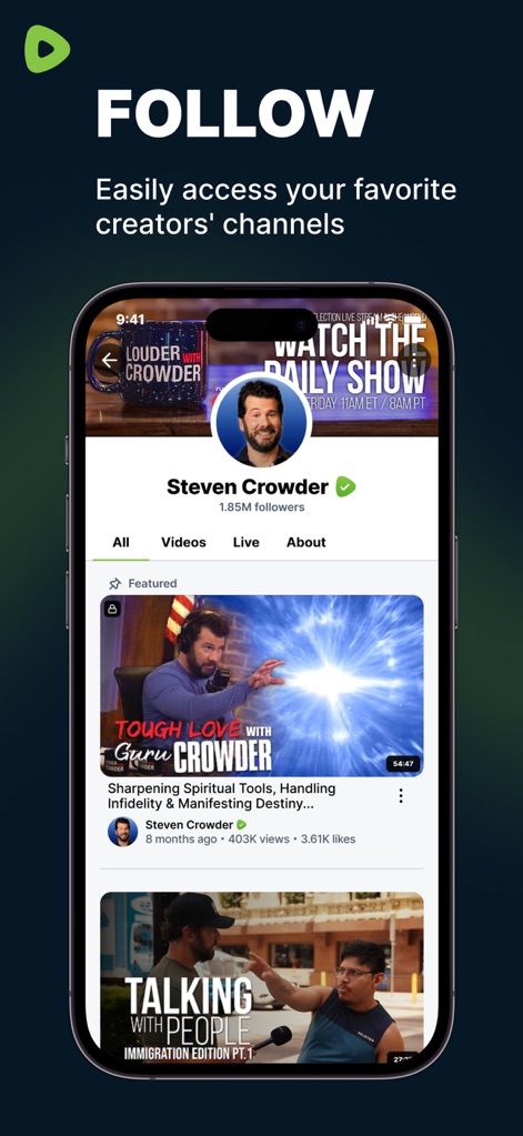 Rumble: Livestreams & Videos - Creator Channel Hub