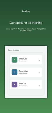 LeafLog Plant Journal iPhone screenshot
