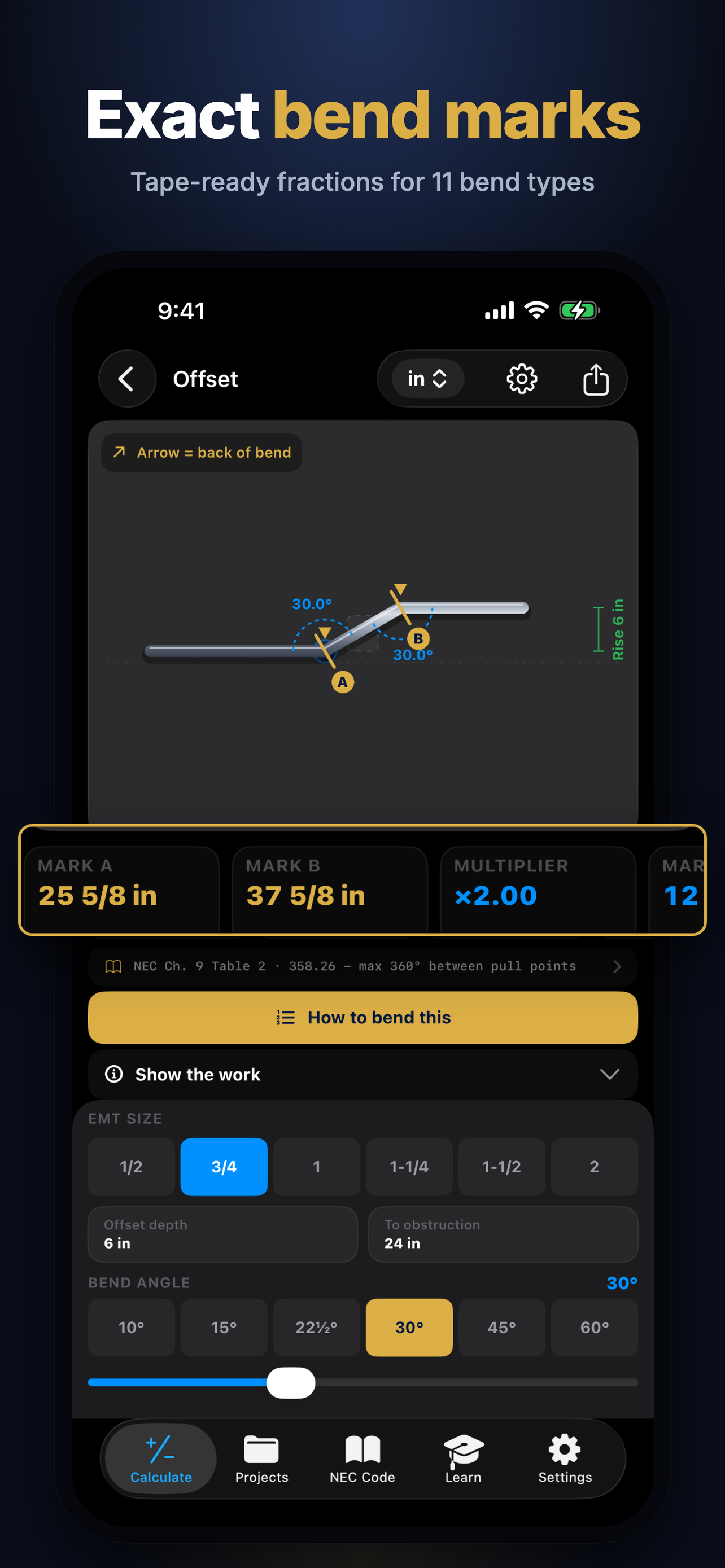 Conduit Fill & Bending Calc screenshot 5