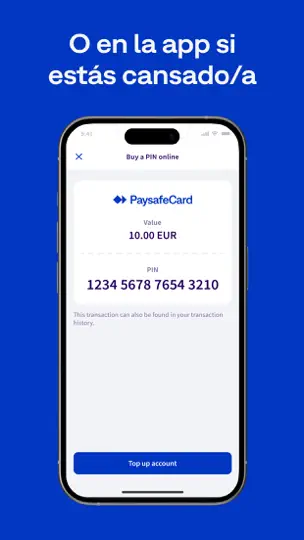 Captura de pantalla de PaysafeCard-sistema De Prepago en iPhone 4