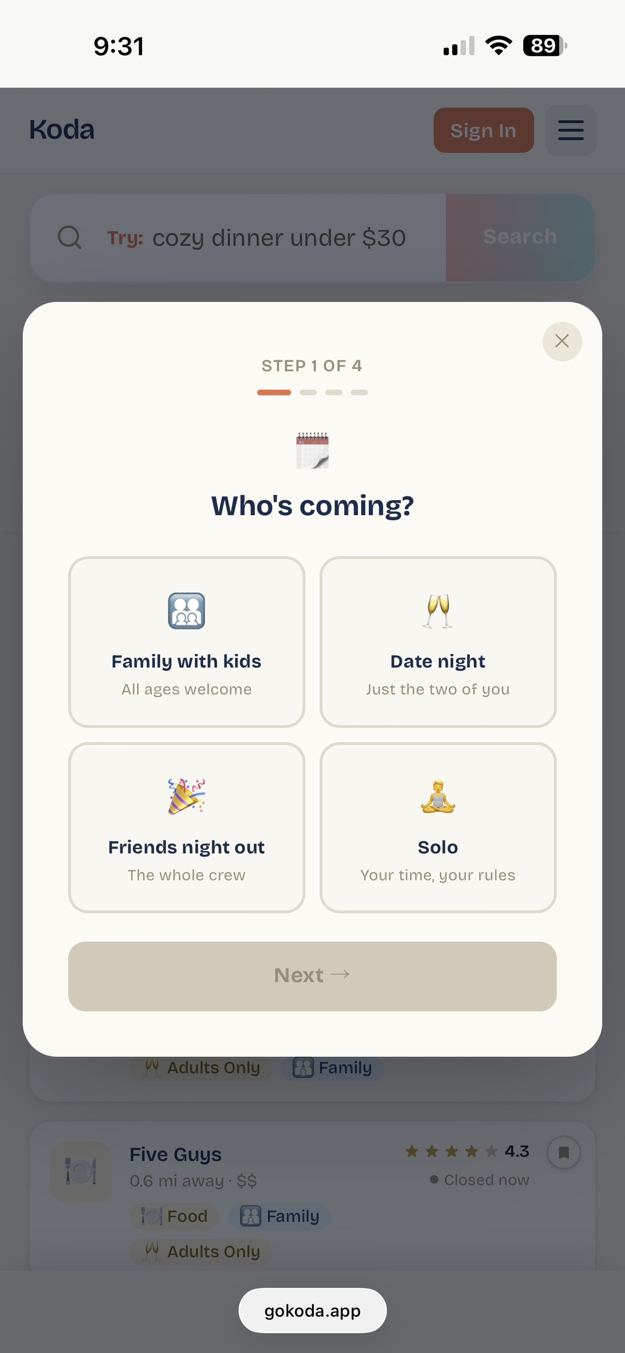 Go Koda: Find Things to Do