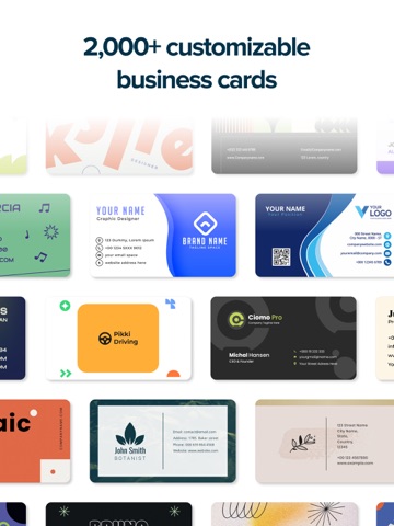 Business Card Maker - Visiting iPad screenshot