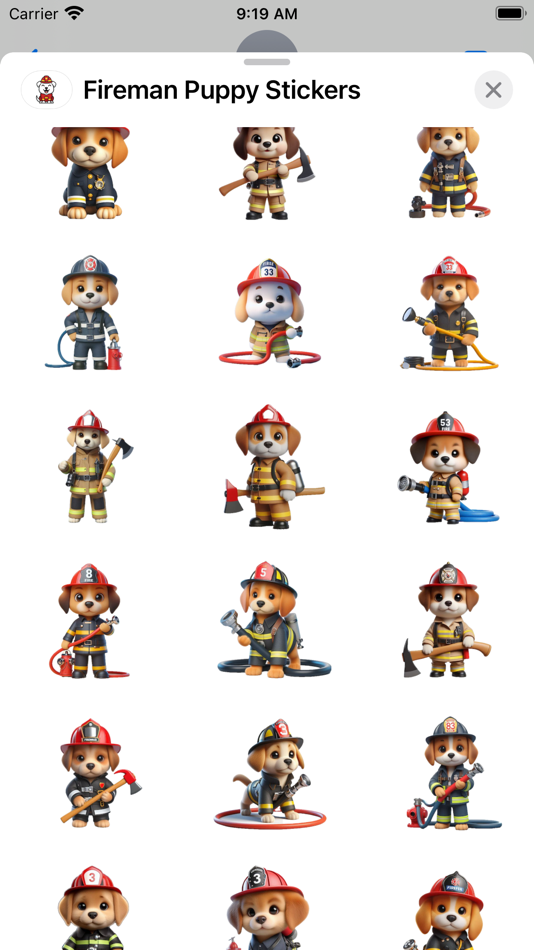 #2. Fireman Puppy Stickers (iOS) By: Paul Scott