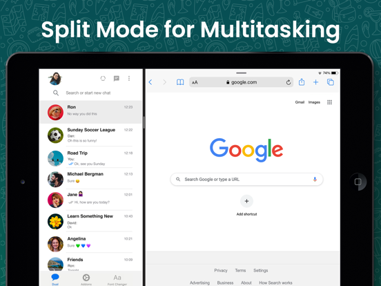 Messenger for WhatsApp Duo Web iPad app afbeelding 3