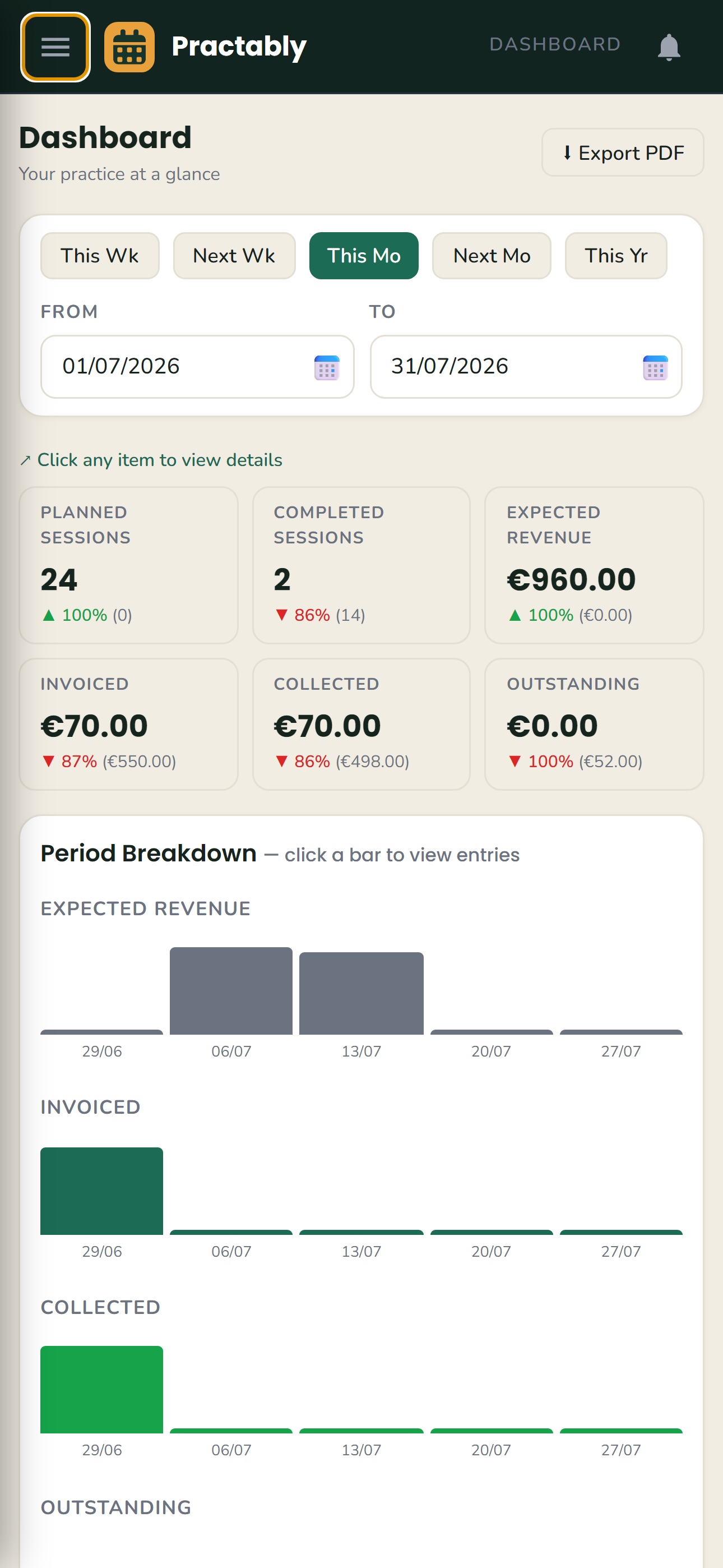 Screenshot 1 of Practably — Practice Manager