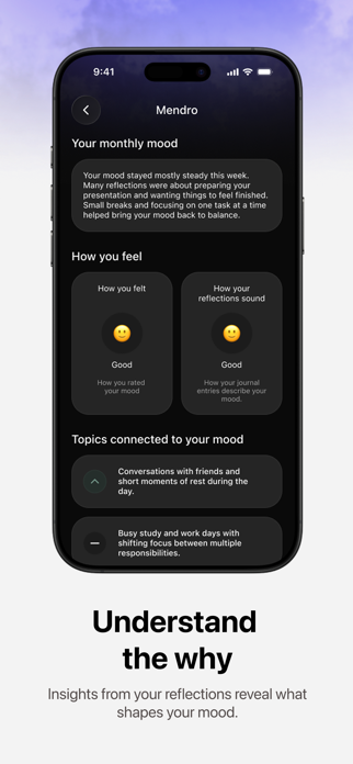 Mendro: AI Reflection Journal Screenshot 7 of 9