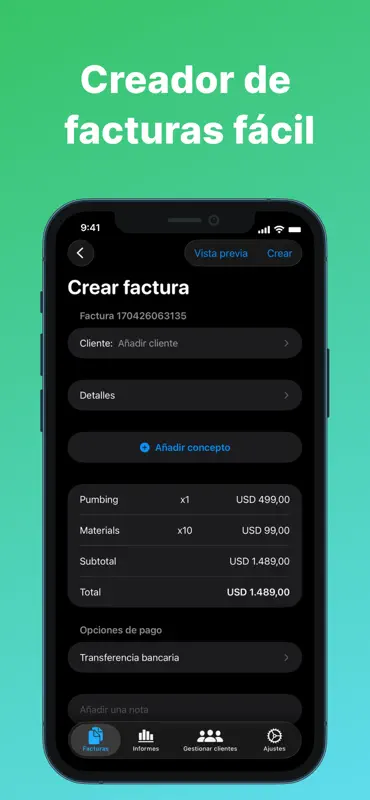 Crea facturas fácilmente screenshot 1 of 9