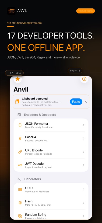 #1. Anvil: Developer Tools (iOS) Oleh: 武汉回到未来科技有限公司