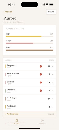 Accord: Perfume formulation screenshot 3