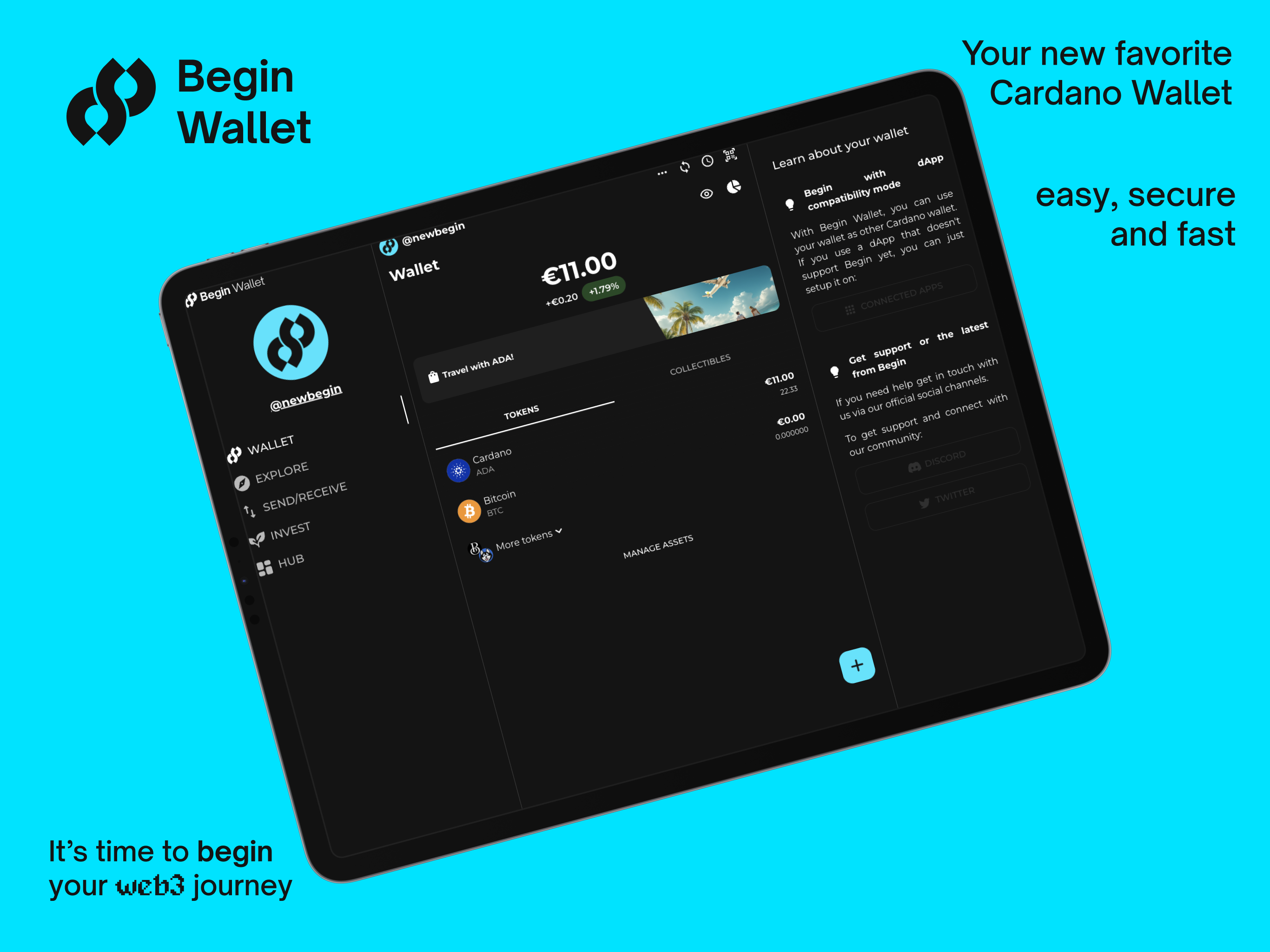 Begin: Bitcoin Cardano Solana