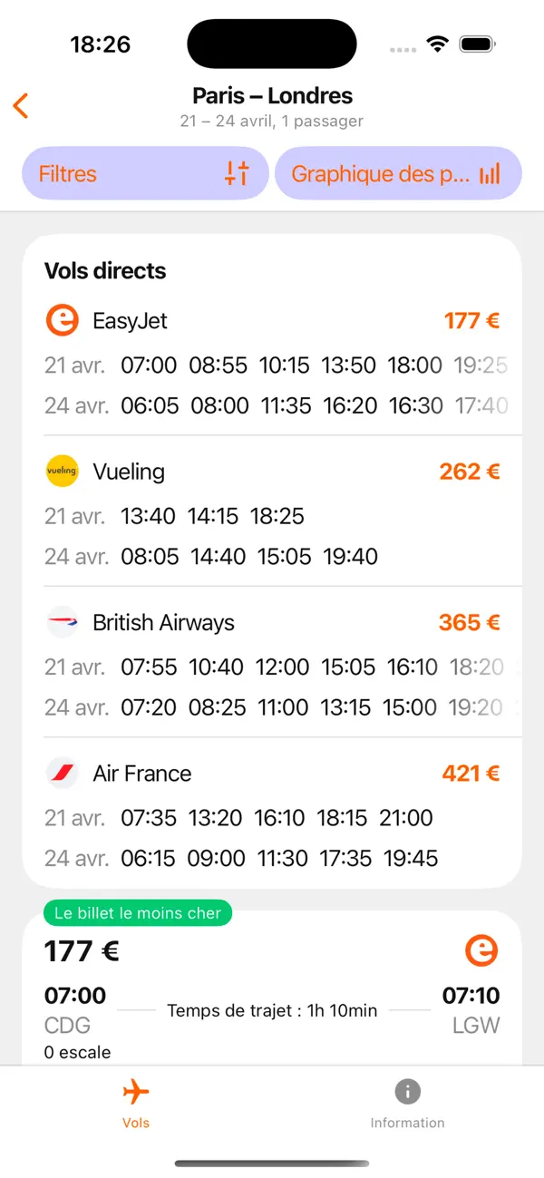 Screenshot #2 pour Offre Vols Pas Chers - Avia