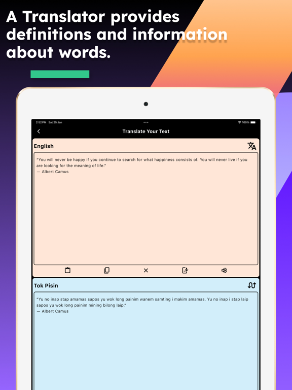 English - Tok Pisin Translator iPad screenshot