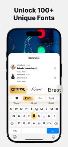 AnyKeyboard Fancy Fonts Emojis iPhone screenshot