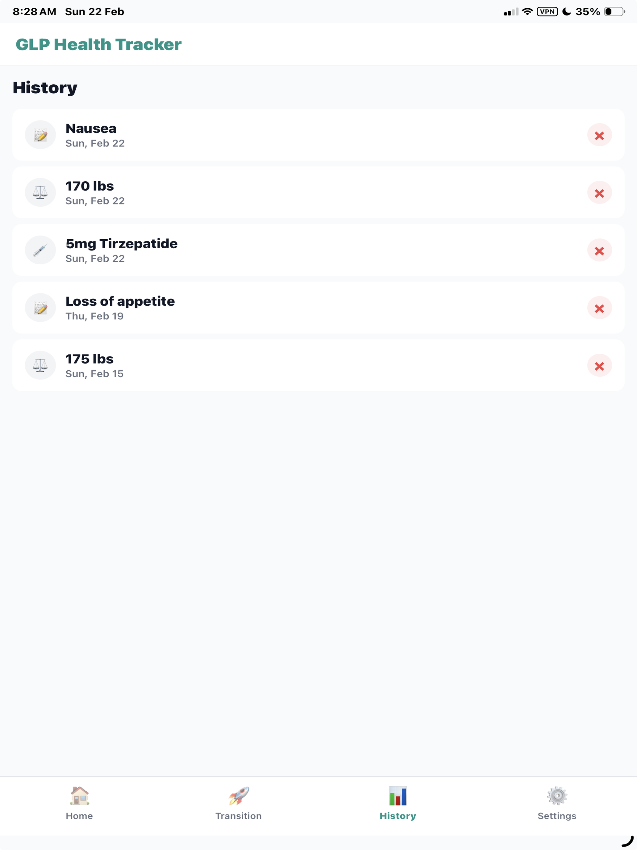 GLP Health Tracker screenshot 6
