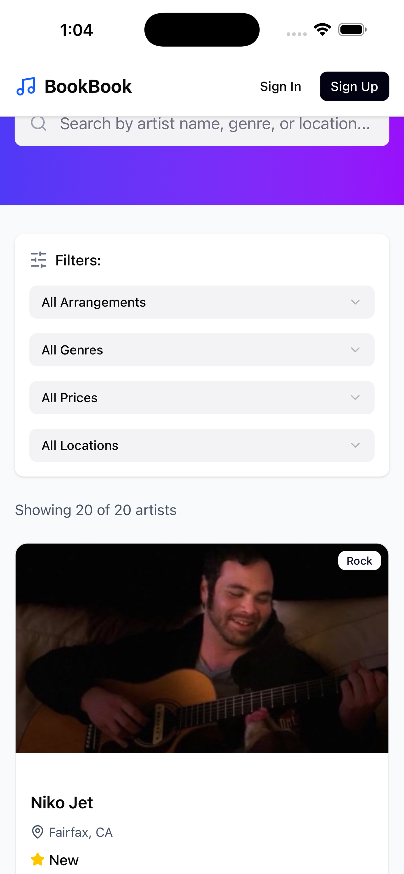BookBook Gigs screenshot 2