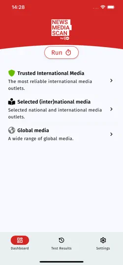 Screenshot von News Media Scan auf dem iPhone 1