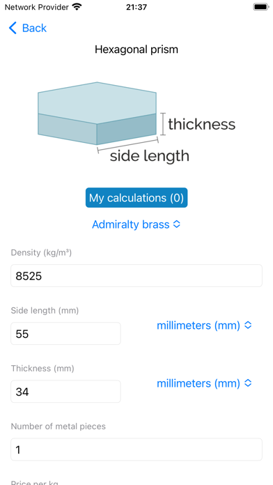 Multi-Metal Weight Estimator