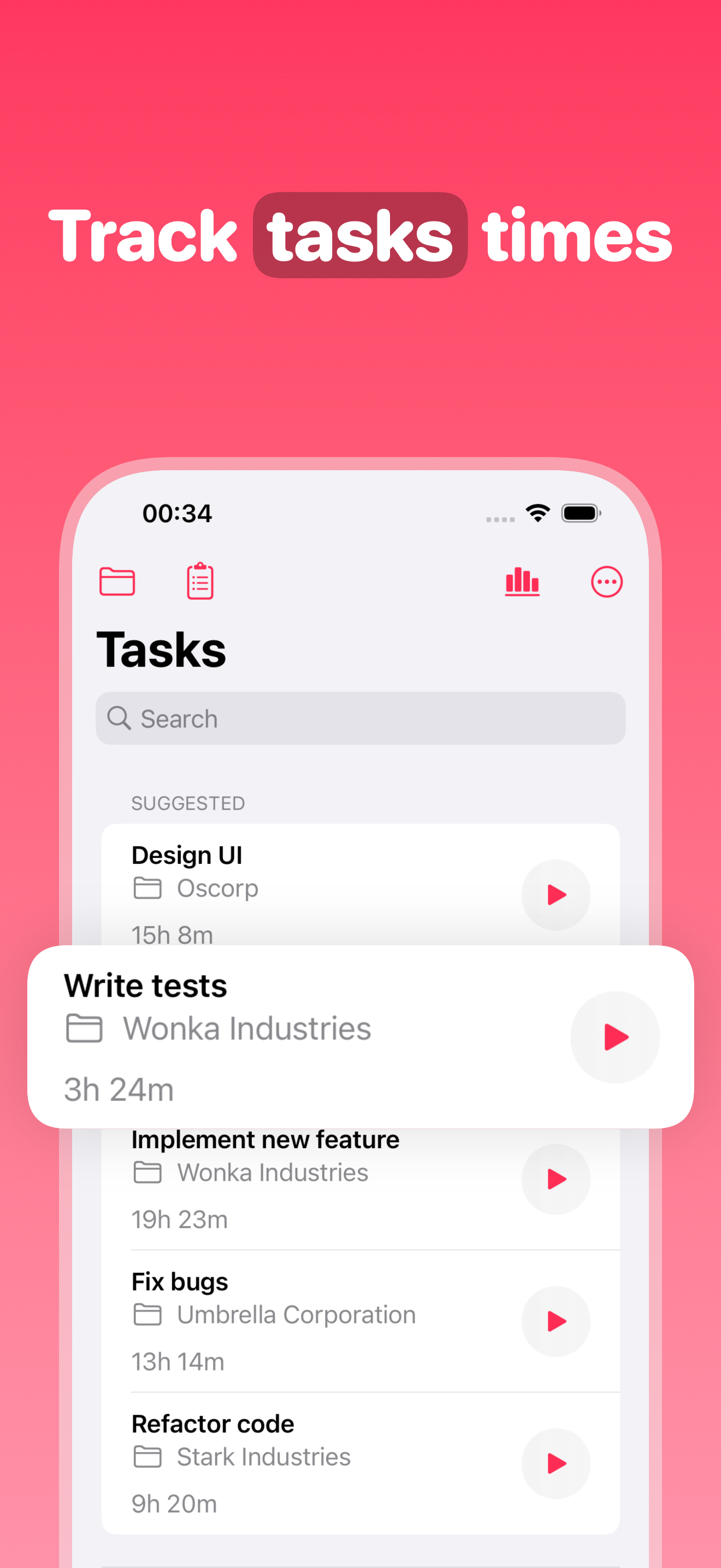 Timesheet tasks: Time Deposit