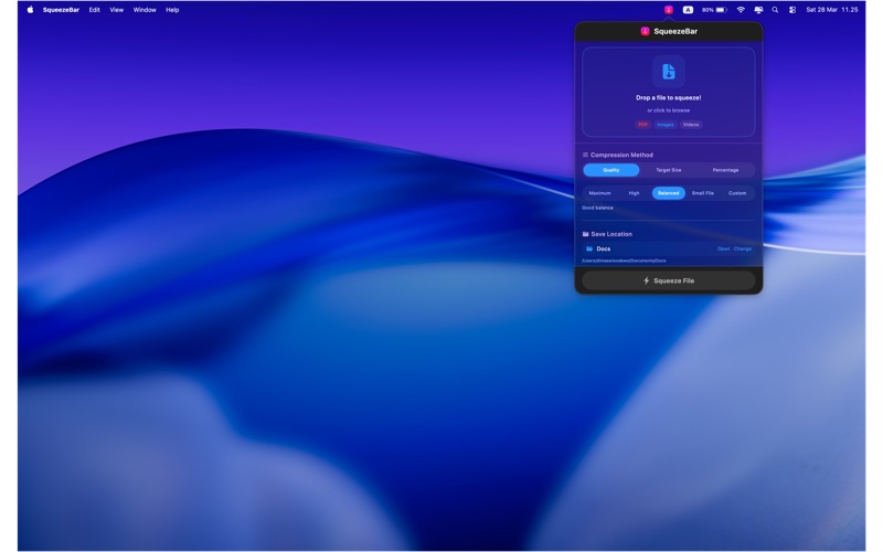 SqueezeBar screenshot