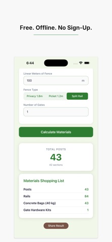 Fence Calculator: Materials Screenshot 5 of 5