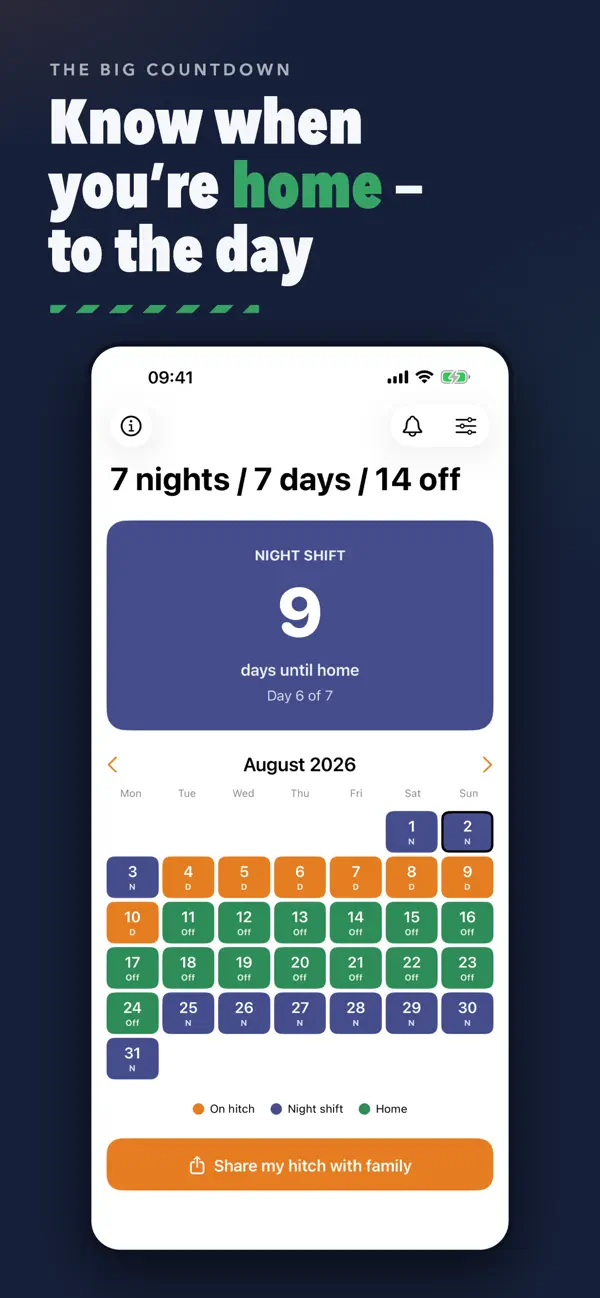 Screenshot #1 pour HitchCal: Rotation Calendar