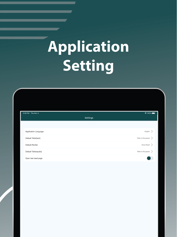 Quran Tabsera iPad screenshot 1 - Book app