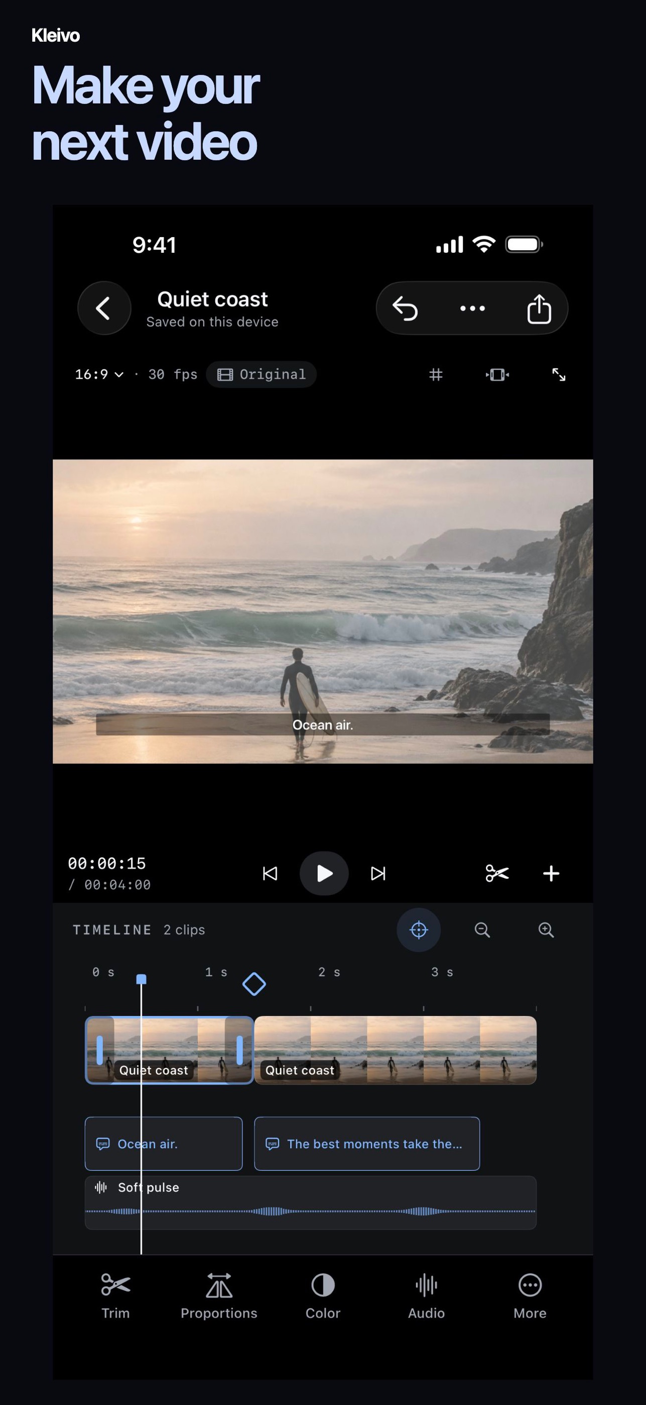 Screenshot 1 of Video Editor & Maker: Kleivo