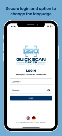 Quick Scan Order iPhone screenshot