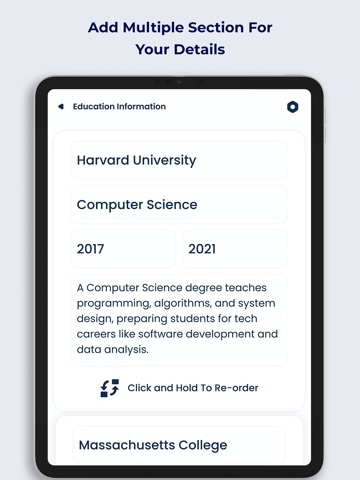 CV Maker : Resume App iPad screenshot