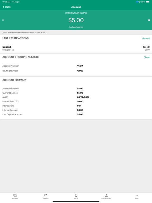 MYOSB Community Bank iPad screenshot 4 - Finance app