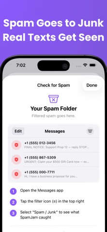 SpamJam: Spam Text Blocker Screenshot 3 of 5