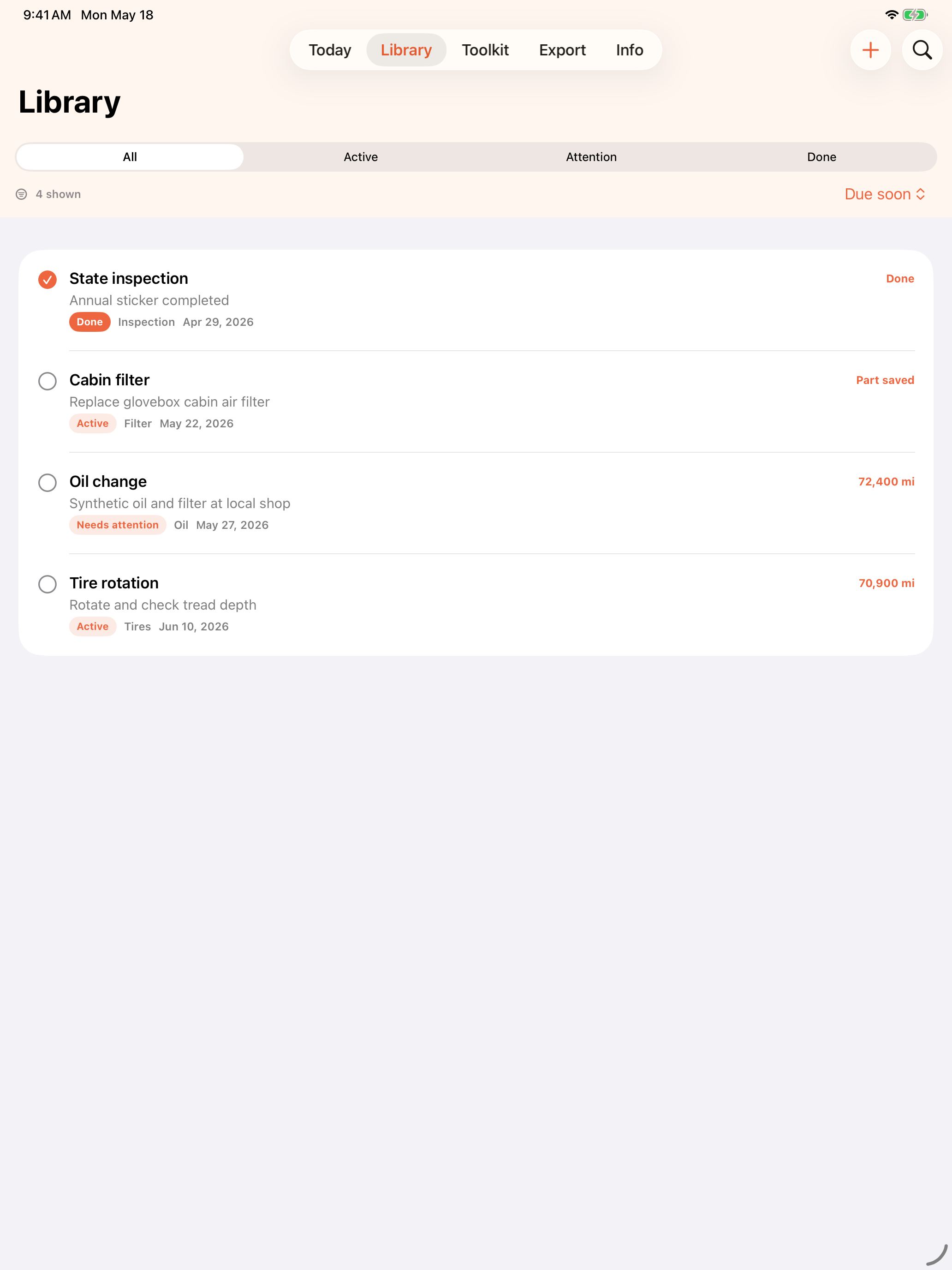 Auto Tally App iPad screenshot 2 of 5