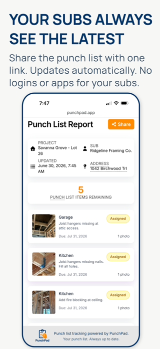 PunchPad: Punch List App Screenshot 2 of 6