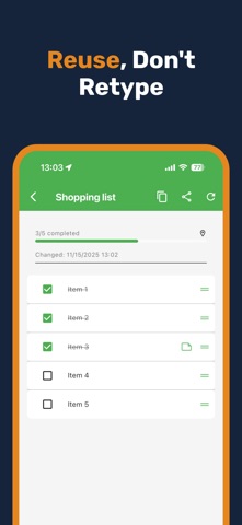 Checklist: Reusable Tasks screenshot