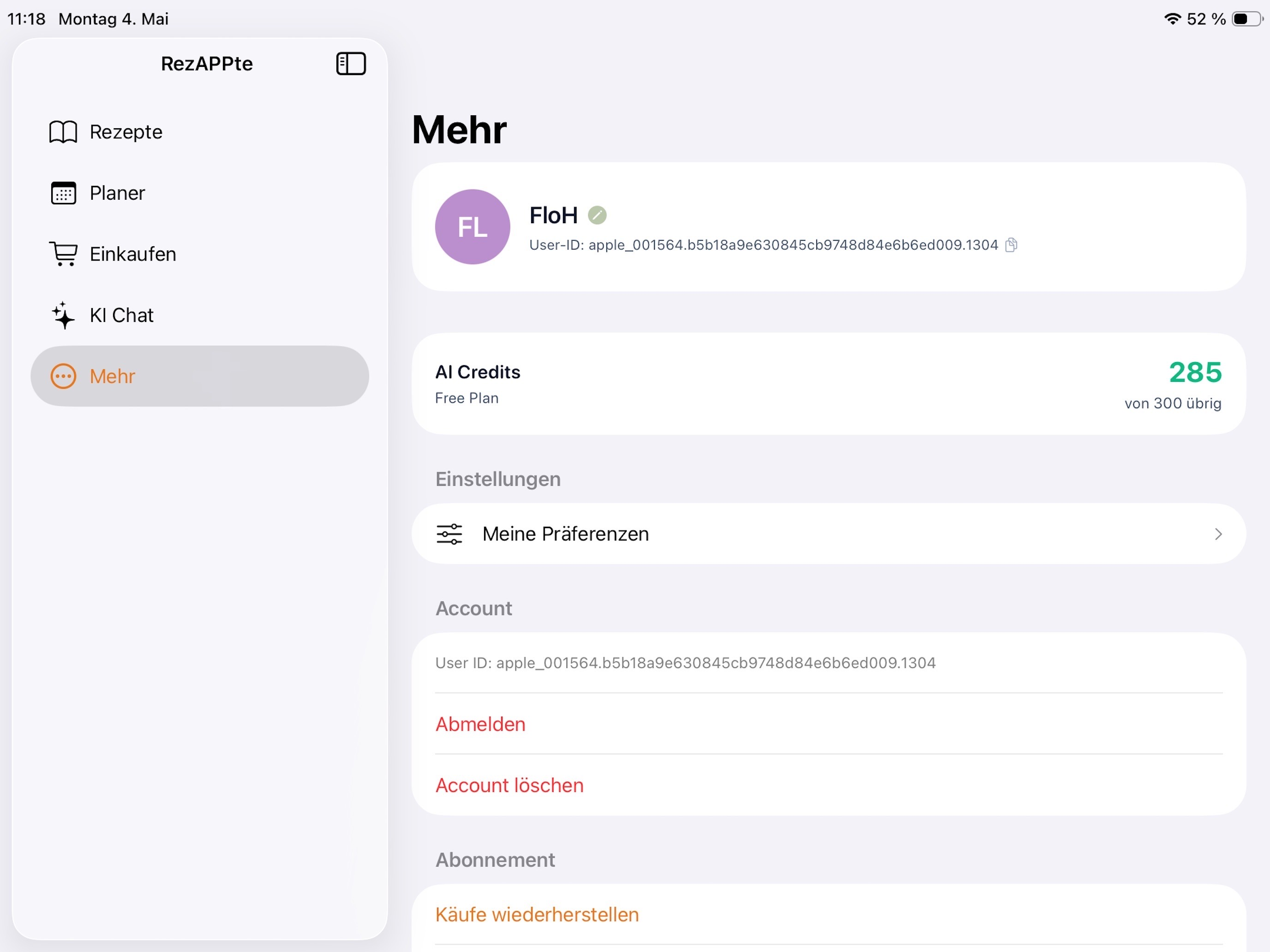 RezAPPte – Recipes & Planning
