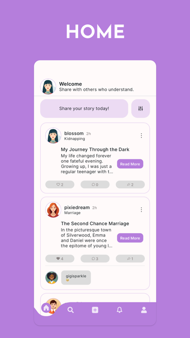 Tell Your Story App iPhone screenshot 1 - Social Networking app