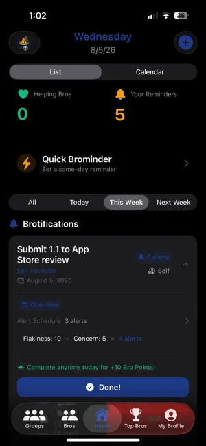 RemindaBro screenshot 1