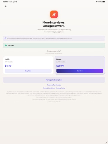 Resume AI Optimizer iPad screenshot