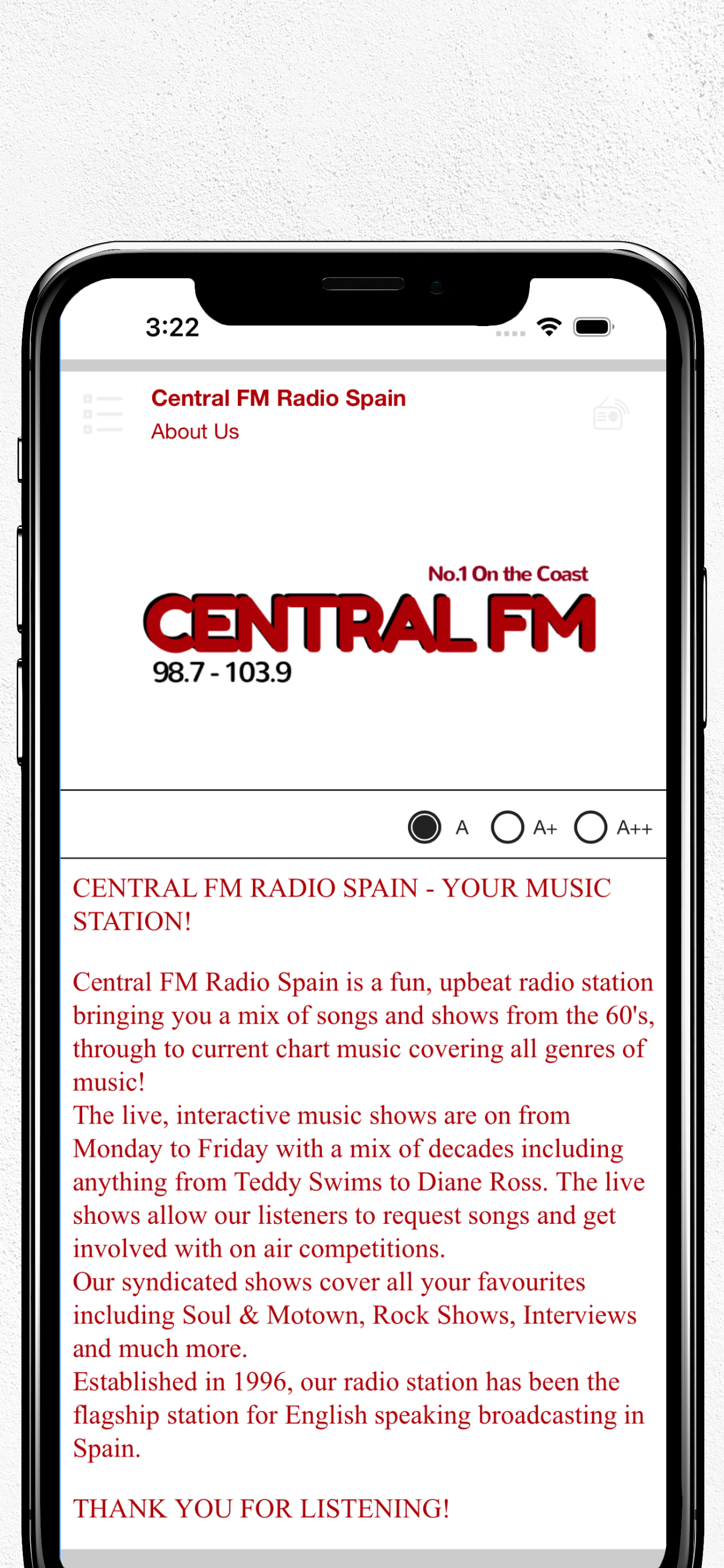 Central FM Radio Spain screenshot 4