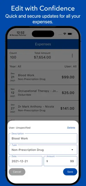 Medical Expenses Log screenshot 4