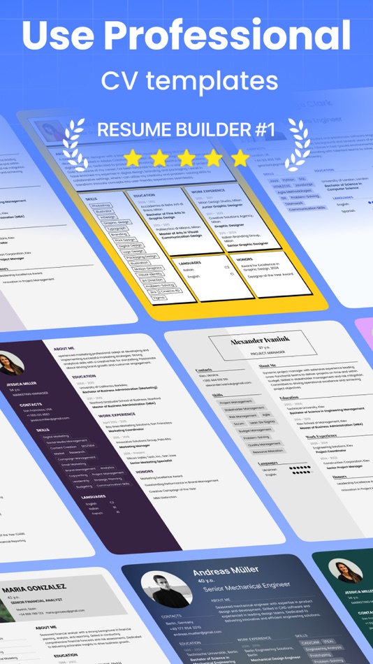 #1. Resume Maker Pro - CV Editor (iOS) 由: Lasha Tabatadze