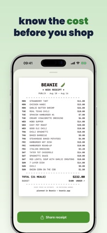 Beanie: Meal Planner & Recipes iPhone screenshot