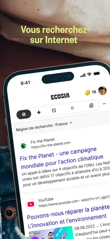 Ecosia : recherchez, plantez screenshot 1 of 6