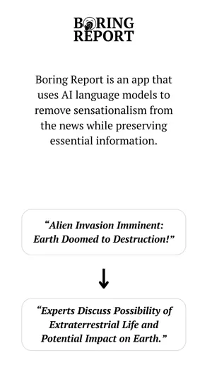 Boring Report: Unbiased News screenshot 1