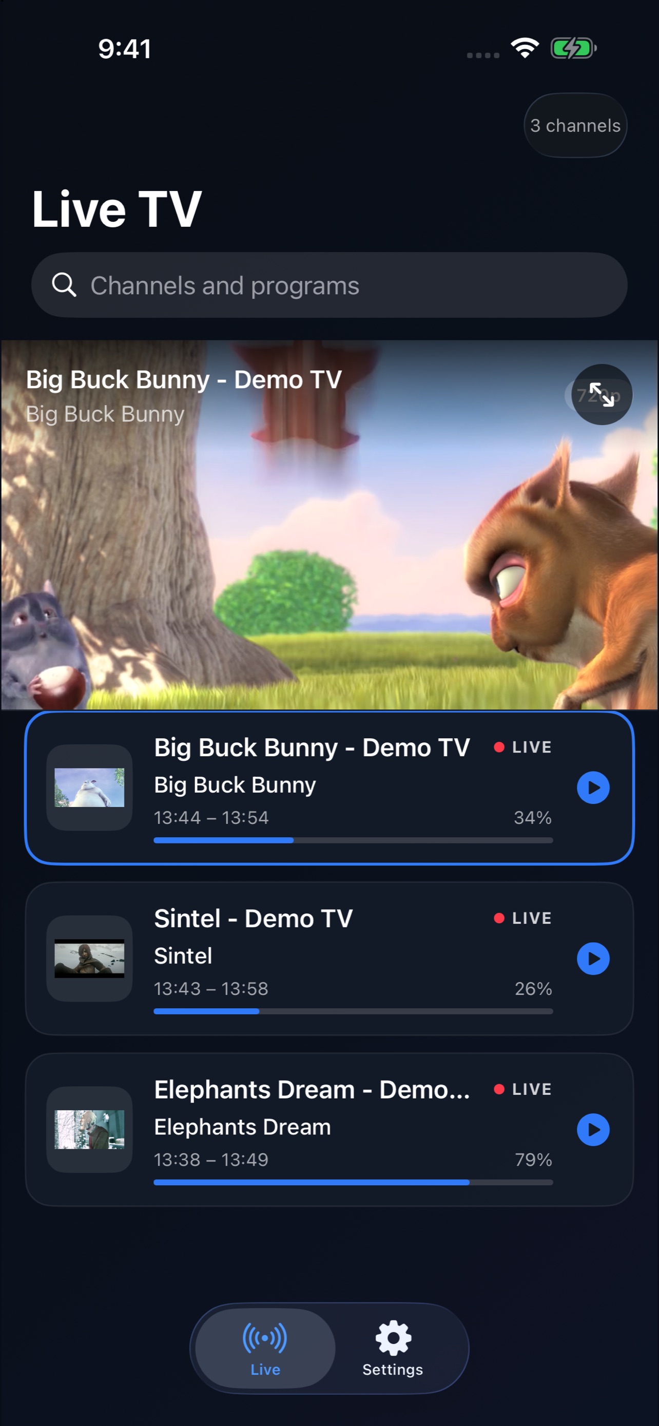 Screenshot 2 of neTV Personal TV Player
